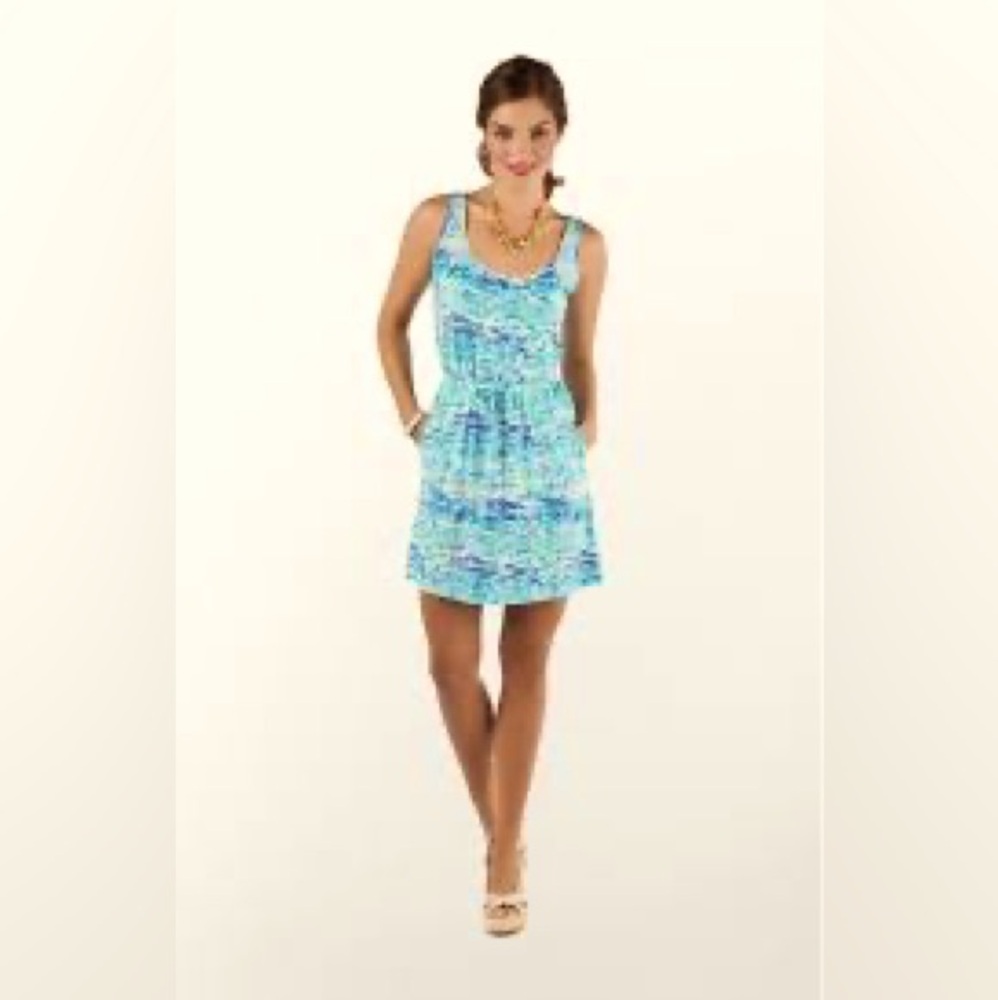 summer beach cover up Lilly Pulitzer Kori Dress Toile Print Cotton large